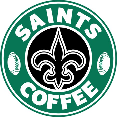 New Orleans Saints starbucks coffee logo vinyl decal